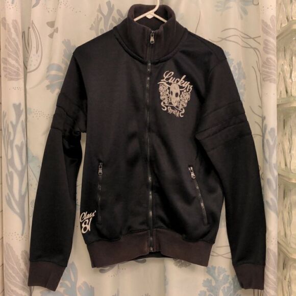 Zara Other - Zara Street Cat Apparel Black Lucky 13 Varsity Jacket